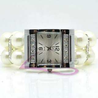 Noble Pearl Bracelet Girls Ladies Party Fashion Design Wrist Watch 