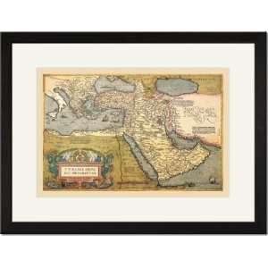   Framed/Matted Print 17x23, Map of The Middle East