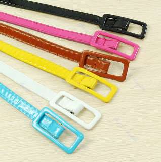 Vogue Candy Color Adjustable Low Waist Narrow Thin Skinny Leather Belt 
