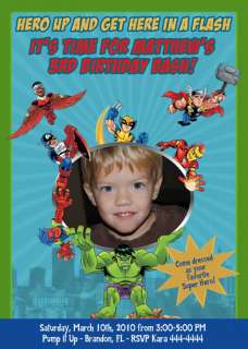 SUPER HERO SQUAD CUSTOM BIRTHDAY INVITATIONS UPRINT  