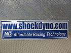 Racing Car Sticker, Shock Dyno, Affordable Racing Tech.