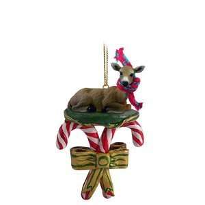  Doe Deer Candy Cane Christmas Ornament
