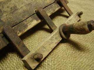 Vintage Wood & Cast Iron Rope Maker w Tool Antique Old  
