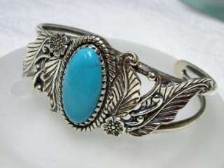 Relios Carolyn Pollack Sterling Turquoise Cuff Bracelet  