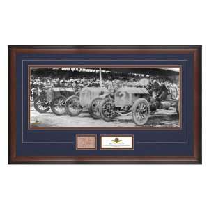  Indy 500 Framed 1911 Front Row Mini Pano W/ Piece Of Brick 