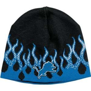 Detroit Lions Flame Cuffless Knit Hat:  Sports & Outdoors