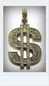 ICED OUT HIP Hop Pendant Charm Rhodium w/necklace chain(4025S)  