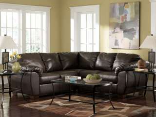   CONTEMPORARY BROWN BONDED LEATHER LIVING ROOM SOFA COUCH SECTIONAL SET