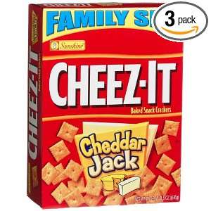 Cheez It Baked Snack Crackers, Cheddar Jack, 21 Ounce Boxes (Pack of 3 