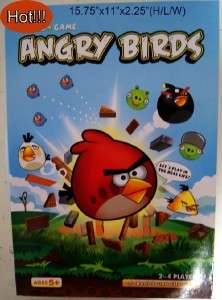   Board Game w/Sound Knock Angry Birds Off Wood Family Xmas Gift  