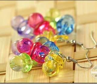 Fashion Cute Candy Color Super Q Drop Dangle Earrings  
