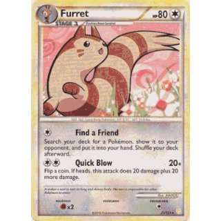  Pokemon Legend Heartgold & Soulsilver Single Card Furret 