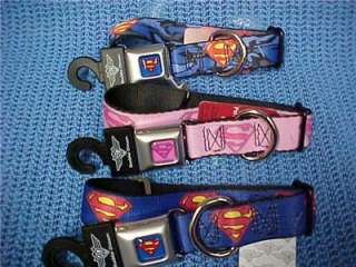Superman Seat Belt Buckle Dog Collar  
