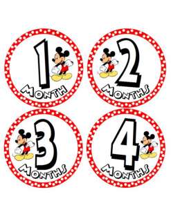 Monthly Baby Onesie Picture Stickers Mickey Mouse  