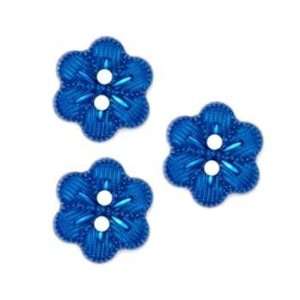  Novelty Button 5/8 Beaded Flower Royal By The Package 