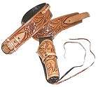   / COWGIRL, FAST DRAW NATURAL TOOLED LEATHER HOLSTER w/ 