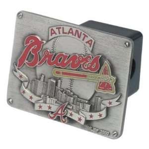  Atlanta Braves MLB Pewter Trailer Hitch Cover: Sports 