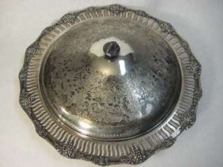 RARE OLD GRAPE ONEIDA SILVER PLATE SERVING BOWL W/LID  