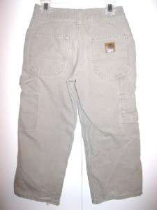 boys CARHARTT jeans DUNGAREE FIT khaki tan 8 Regular  