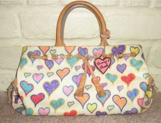 DOONEY & BOURKE Hearts Tassle Tote Bag Purse Handbag  