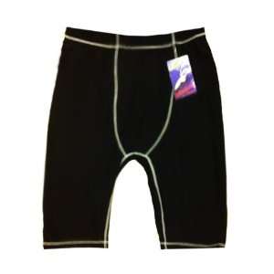  Black Rash Guard Shorts with Drawstring Waist