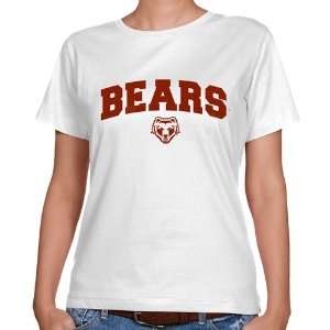 NCAA Brown Bears Ladies White Logo Arch Classic Fit T shirt  