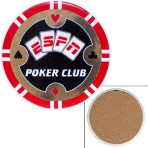  ESPN® Poker Club Ceramic Coaster   Red