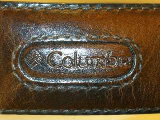 42 Columbia Reversible Mens Belt Brown Genuine Leather Black Trim 