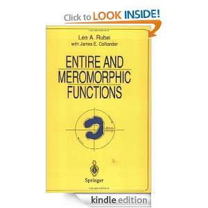 Entire and Meromorphic Functions (Universitext) Lee A. Rubel  