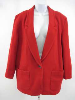 VALERIE STEVENS Red Wool Cashmere Blazer Jacket Sz 10  