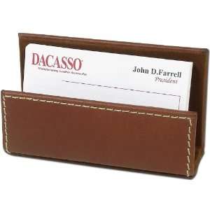   : DACASSO Rustic Brown Leather Business Card Holder: Office Products