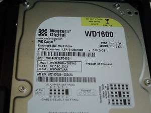 Western Digital WD1600JB 00EVA0 FW15.05R15 160GB IDE HD 7612392111115 