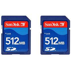 Sandisk 512MB SD Memory Card (Case of 2)  