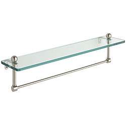 Glass 16 inch Bathroom Shelf with Towel Bar  Overstock