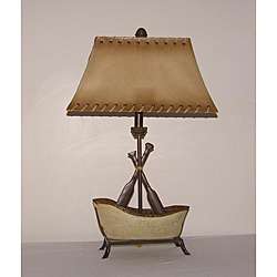 Birch Canoe Table Lamp Brown and Beige Finish  