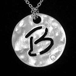Sterling Silver Diamond Alphabet Initial Necklace  Overstock