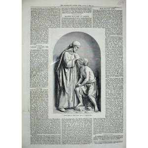  Statue Jesus Christ Healing Blind 1872 Crittenden Print 