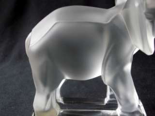 Lalique Crystal Glass Elephant Paperweight Figure France Paris Signed 