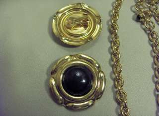 Vintage Jewels By Park Lane Jewelry Gold,Black Necklace  