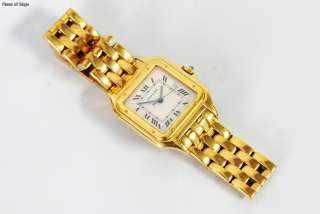 Authentic Cartier Panthere 18k Yellow Gold Mens Watch Large w/ Case 