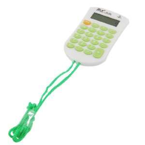   Green Keys 8 Digit LCD Mini Calculator w Neck Strap