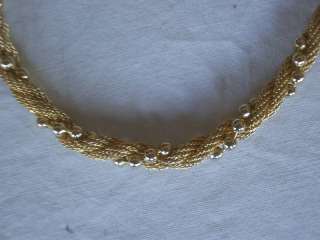 Vintage,AVON, Gilt Mesh And Ball Necklace  