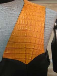 New Mens Genuine Mango Crocodile Chocolate Deer Skin Vest  