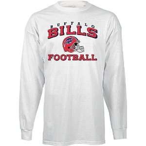  Buffalo Bills White Stacked Helmet Long Sleeve Tee Shirt 