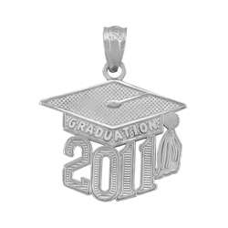Sterling Silver 2011 Graduation Charm Necklace  Overstock