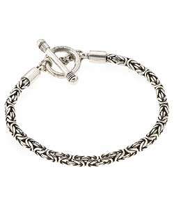 Sterling Silver Bali style Toggle Bracelet  