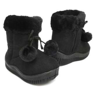 Kids Winter Faux Shearling Boots Black Size 4 12 / Baby & Toddler 