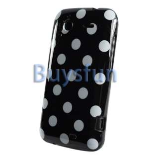 Polka Dot Glossy Black GEL Case Cover For HTC Sensation 4G G14 