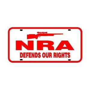  NRA LICENSE PLATE defend right gun sign