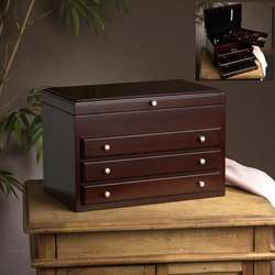 Walnut Three drawer Jewelry Box  